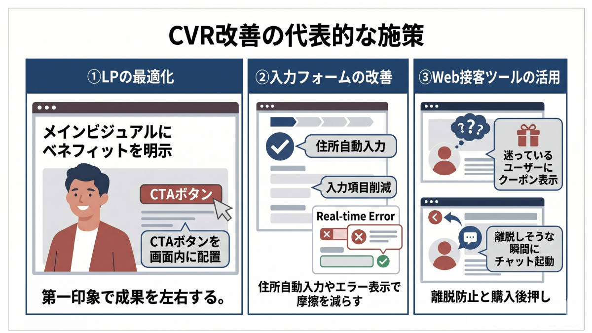 CVR改善の代表的な施策