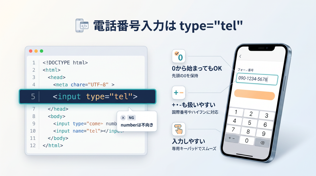input type="tel"を使う理由