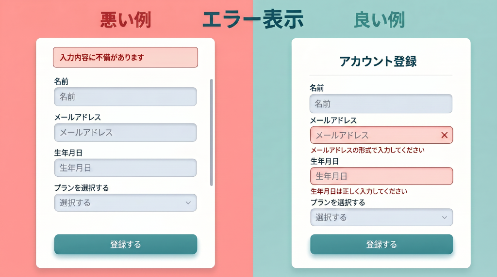 エラー表示