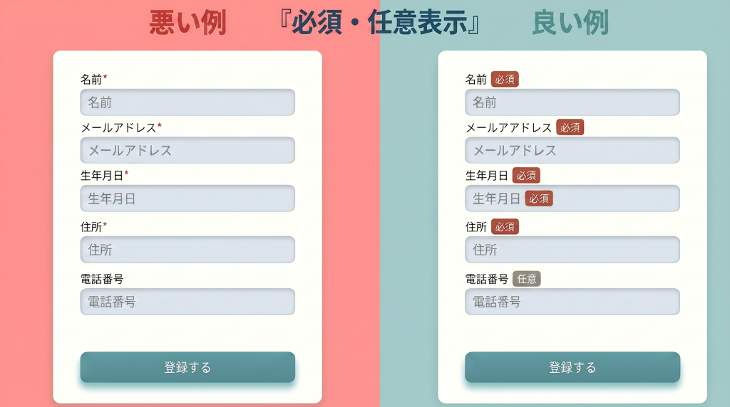 必須・任意表示