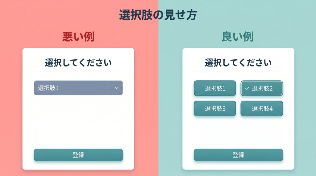 選択肢の見せ方